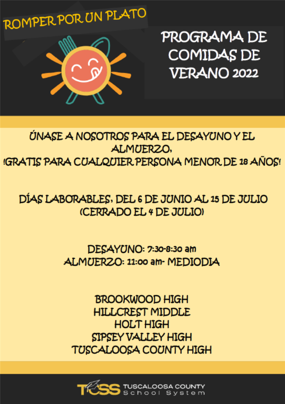Spanish Summer Meals Flier; included on page as PDF Spanish Summer Meals Flier; included on page as PDF
